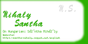 mihaly santha business card